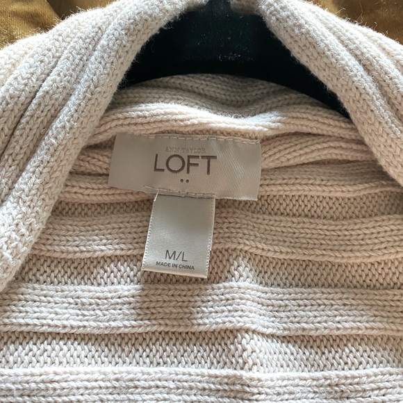 Loft Drapey Drapery Ribbed Knit Sleeveless Cardigan Sweater Duster Vest M/L - Picture 3 of 3